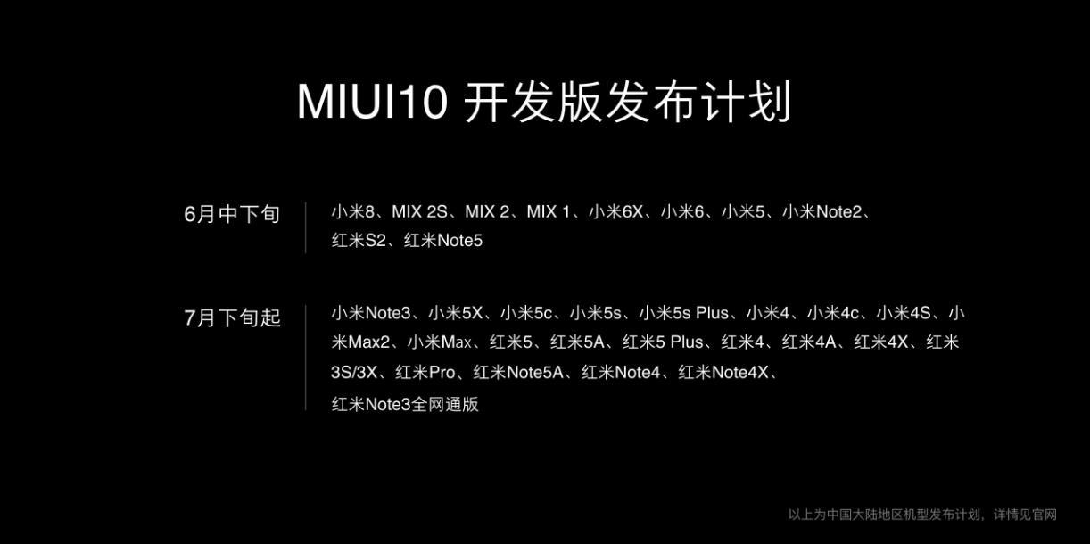 MIUI10支持哪些机型升级